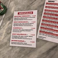 Specials menu  at Pizzi*s & Cream in Vienna
