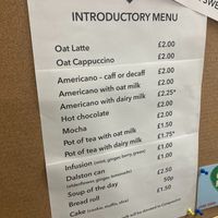 Green Heart Collective cafe's pricing for introductory menu at Green Heart Collective in Gateshead