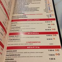 Menú at Harri Taberna in Getxo
