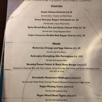 As well as vegetarian options on the main menu, tapas menu, and sides, there is a separate vegan and vegetarian menu altogether. at The Bay Horse Inn in Nelson