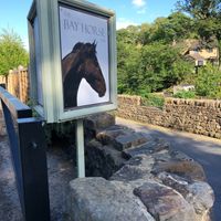 Sign for The Bay Horse. Approach slowly as entrance is a sharp turn when approaching from the east. at The Bay Horse Inn in Nelson