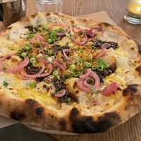 Onion pizza, TASTES AMAZING  at Godhem Sour Café & Bar in Trollhattan