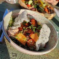 Evening bowl with tempeh at Godhem Sour Café & Bar in Trollhattan