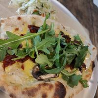 Half sour white pizza at Godhem Sour Café & Bar in Trollhattan