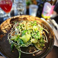 Asparagus, potatoes and greens. Delicious and fresh at Godhem Sour Café & Bar in Trollhattan