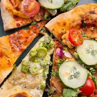 Tre sorters veganska pizzor! at Godhem Sour Café & Bar in Trollhattan