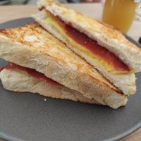 Tosta mista vegan at Da Praceta in Povoa De Varzim