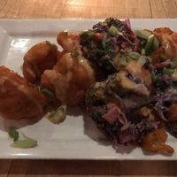 Buffalo cauliflower. VERY large portion, delicious too. Very strong flavors, so cleanse your palate afterwards. at The Owl House in Rochester