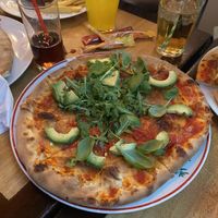 Avocado pizza   at Bella Roma in Amsterdam