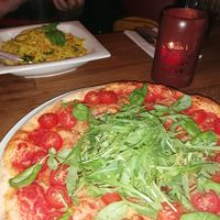 Vegan cheese with tomatoes and rocket.. Could add avocado at Bella Roma in Amsterdam