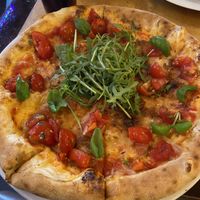 Vegan pizza  at Bella Roma in Amsterdam