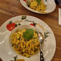 vegan carbonara at Bella Roma in Amsterdam