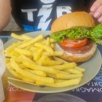 Husbands vegan burger (undercooked) at Sbionta in Rimini