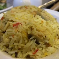 Mushroom pilau rice   at Le Raaj in Durham