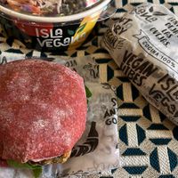 Beetroot bun, salad if the day and wrap. All yummy.  at Isla Vegana in Ushuaia