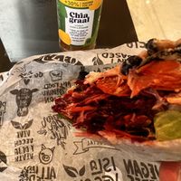 Wrap and chia drink  at Isla Vegana in Ushuaia