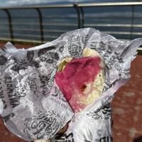 Yummy beet root wrap  at Isla Vegana in Ushuaia