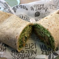 Wrap with lettuce, avocado sauce, chickpeas + more. My favourite.   at Isla Vegana in Ushuaia