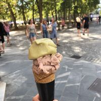 This is the size of one scoop with mixed flavors 😃  at Vigó - Kongresni Trg in Ljubljana