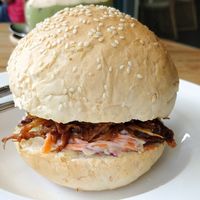 Pulled mushroom burger (bbq sauce) at Spa Cafe in Koh Chang