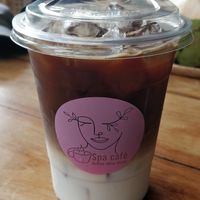 Iced cafe latte at Spa Cafe in Koh Chang