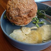 V-burger. 170thb. at Spa Cafe in Koh Chang