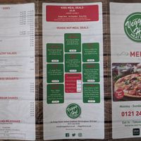 Menu 2/2 at Veggie Hut in Sutton Coldfield