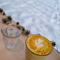 Golden Latte with Oat Milk at Kumi Oslobukta in Oslo