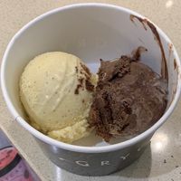 Vanilla chocolate ice cream  at Grycan in Krakow