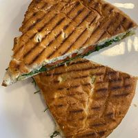 Sandwich with "Mozzarella" and tomato at Küche des Friedens in Rostock