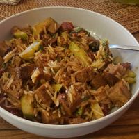 Basmati rice with tomato sauce and seitan at Veda House - Sofia in Sofia