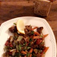 Seitan and fried peppers  at Veda House - Sofia in Sofia