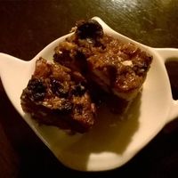 Panforte - vegan
Italian cake of dried fruit, nuts and spices. Underdone and very chewy. at Veda House - Sofia in Sofia