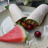 Veganized mushroom wrap at Feinkostinsel in Rastatt