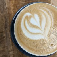 Oat latte at Cuffed-In-Coffee in Holyhead