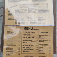 Menu at Floresta Café in Porto