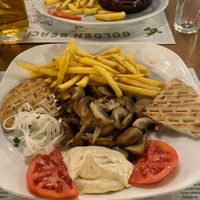 Vegan Gyros and Vegan Moussaka  at Maria's Golden Beach in Crete