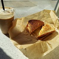 The daily grind drink with breakfast sandwich at Saxbys in Bethlehem