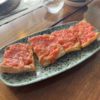 “Crystal” bread with tomato and olive oill  at Sa Punta in Menorca