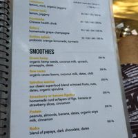 Menu at Magic Park in Arambol