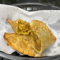 Jackfruit and Pionono empanadas  at Cocina Plantosaurus in Charles Town