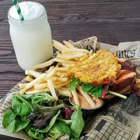 "Beyond Triceratops" and non-alcoholic pina colada were delicious!!! at Cocina Plantosaurus in Charles Town