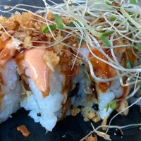 Spicy "shrimp tempura" at Cocina Plantosaurus in Charles Town