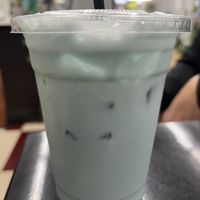 Vanilla lavender latte #Veganuary at Cocina Plantosaurus in Charles Town