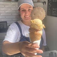 Salty caramel and fig  at Fabrika in Tirana
