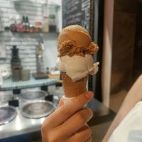 Yoghurt and salted caramel at Fabrika in Tirana