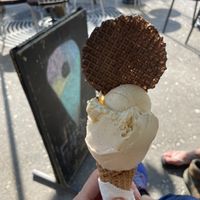 Passion fruit and peach-gingerr  at Fabrika in Tirana