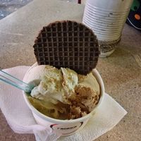 Salted caramel and apple cinnamon at Fabrika in Tirana
