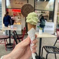 Pistachio vegan ice cream   at Fabrika in Tirana