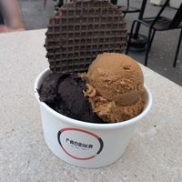 Dark chocolate and salted caramel at Fabrika in Tirana